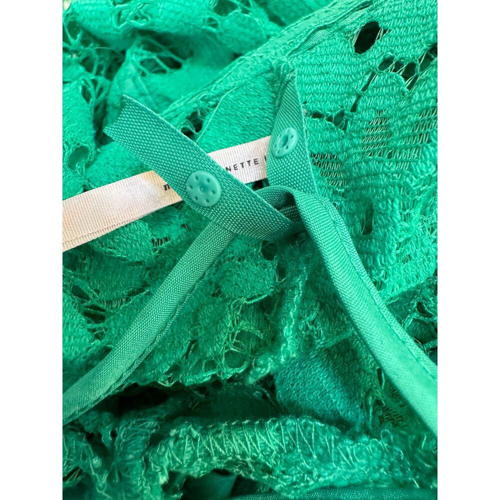 NANETTE Nanette Lepore Green Lace Blouse - Emerald Isle - Picture 9 of 15
